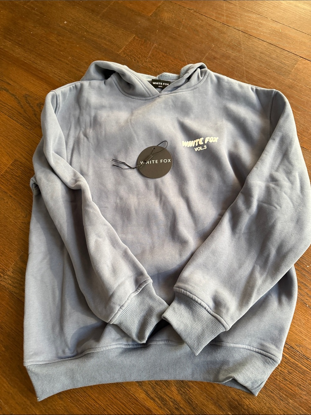 White Fox Blue Hoodie size XS/S New